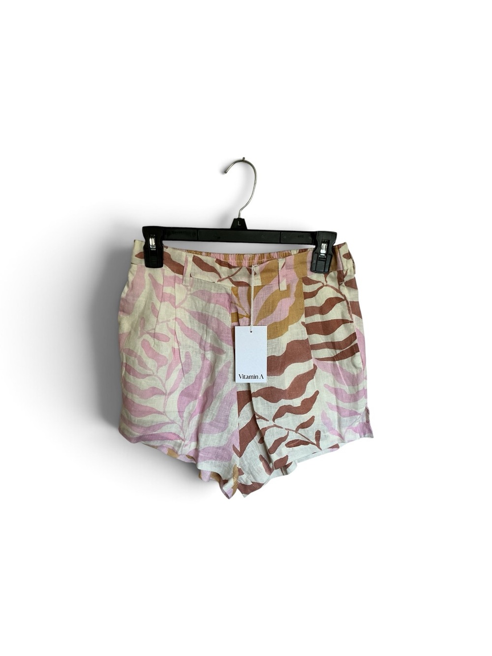 Vitamin A Pink, Tan and Cream Printed Linen Blend Women’s Shorts
